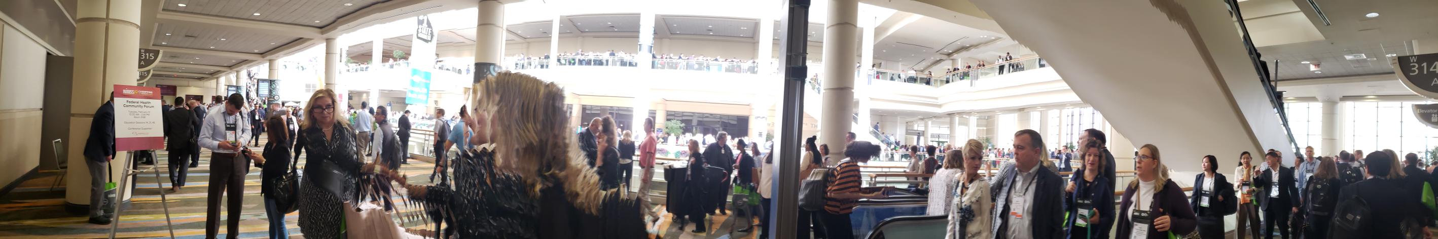 Panoramic view of HIMSS at the Orange County Convention Center